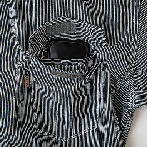 作業服 つなぎ エスケープロダクト レディース綿麻ストライプ長袖