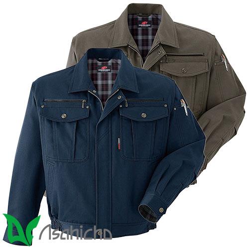 作業服 綿 100% ブルゾン ジャケット 作業着 ジャンパー ストレッチ 火に強い 耐熱 縮みにくい 長袖 上着 Asahicho 旭蝶繊維 720 デニム カジュアル