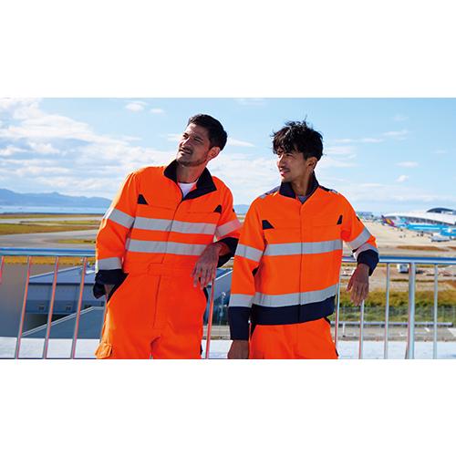 g*s様 航空服 フライトスーツ オーバーオール ツナギ 作業着 OD 高視認 ツナギ つなぎ オーバーオール 長袖 作業 メンズ 撥水 E7803