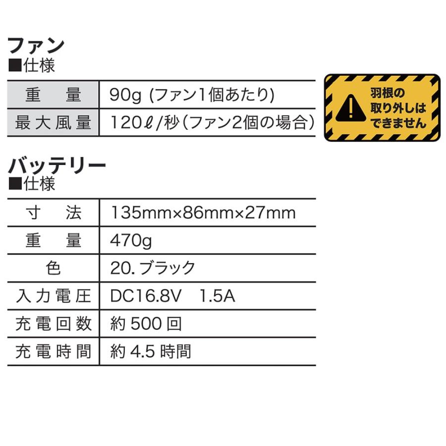 即日出荷】ファン バッテリー セット 村上被服 30V高出力 120L大風量