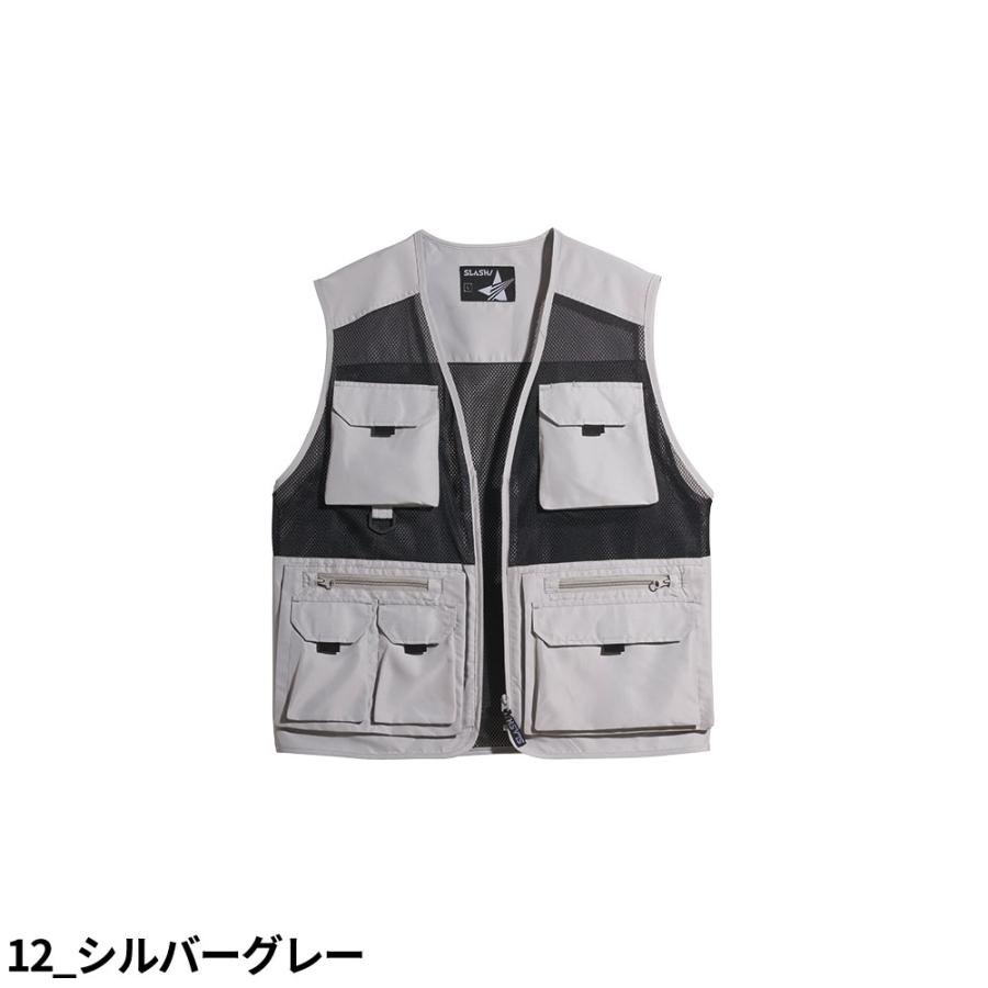 STONE  グレー メッシュベスト ポケット付きメッシュベスト 5501902 グレー 役立～ツ 安全ベスト F
