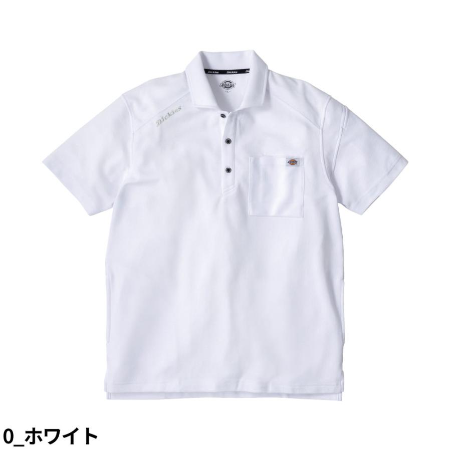 keisuke kanda リボン縫いのポロシャツ 白 ホワイト 21SS 作業服 ポロシャツ 半袖 ディッキーズ Dickies T/C鬼鹿の子 半袖