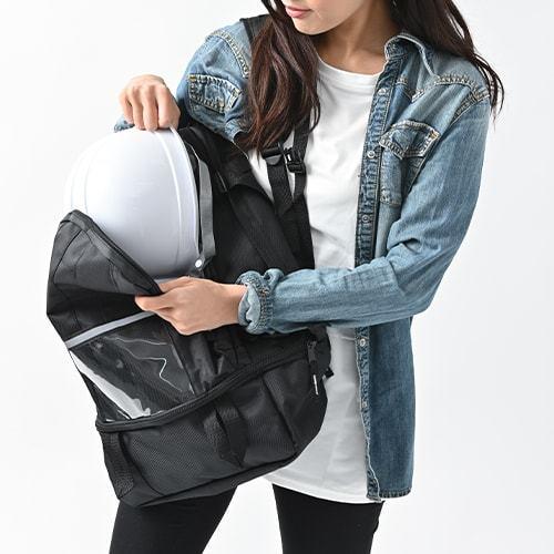 現場用リュック ツールバッグ おしゃれ 大容量 大型 GENBAG ゲンバッグ GB-01 リンクサス ヘルメット 安全靴収容｜mamoru-k｜09