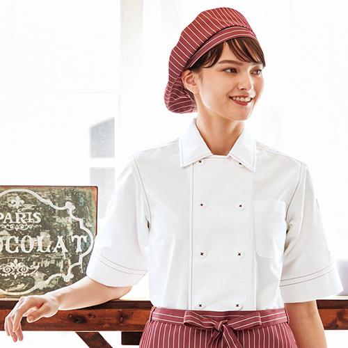 制服 ユニフォーム KAZEN カゼン コックシャツ 401-47・48 五分袖 飲食