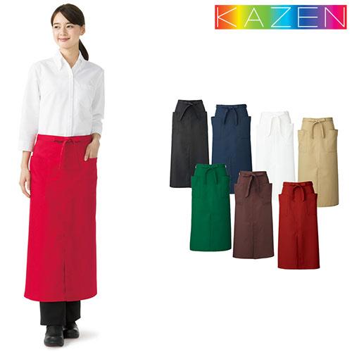 メール便対応】エプロン 前掛 ロング丈 長め KAZEN カゼン ソムリエ
