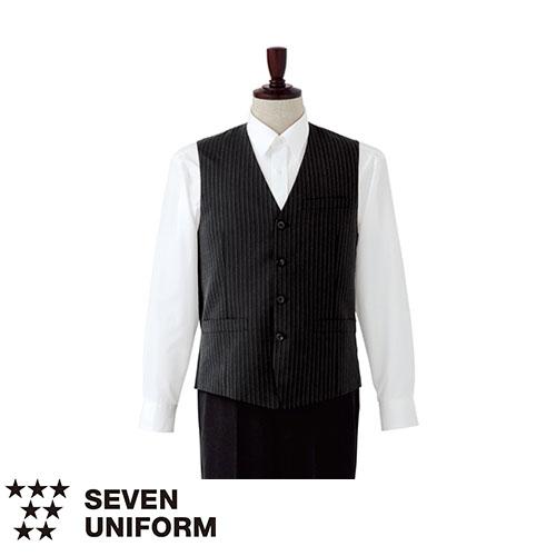 ベスト 制服 ユニフォーム セブンユニフォーム ベスト[男] CJ4310-8 飲食店 レストラン カフェ バー メンズ バーテンダー ホテル おしゃれ かっこいい セブンユニフォーム 業務用 フォーマル ベスト CJ4310 襟なしベスト