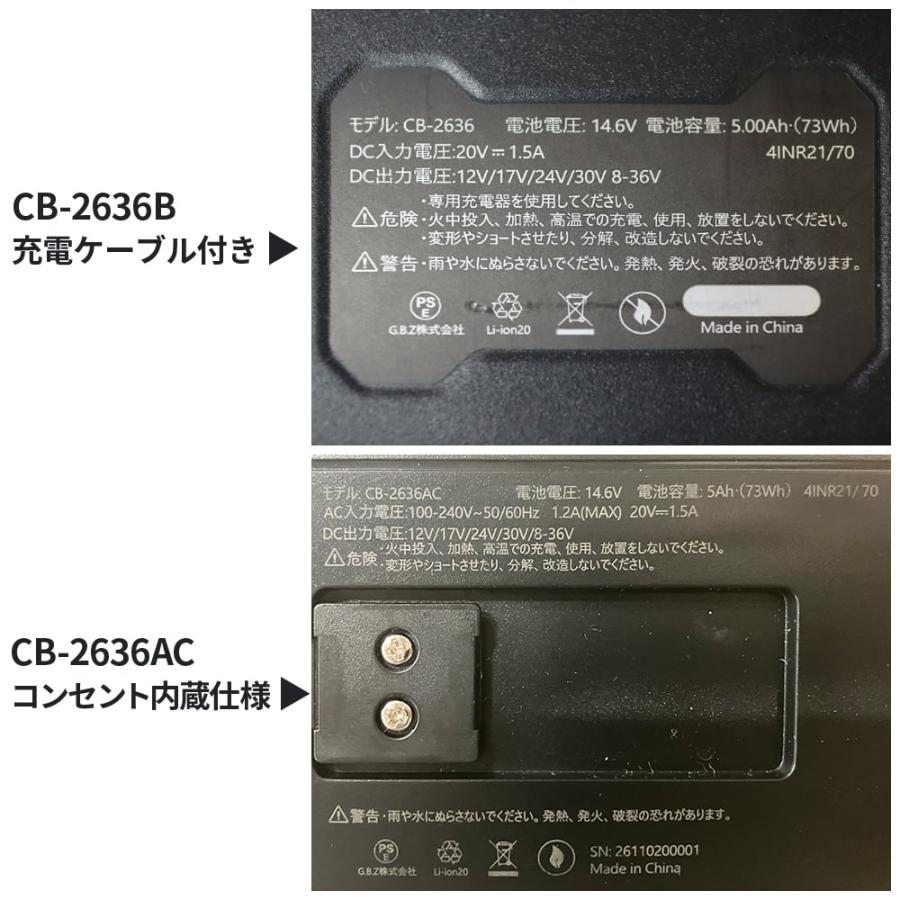 G.B.Z 空調作業服 2026 ファンバッテリーセット COVELL 36V 120L 最新