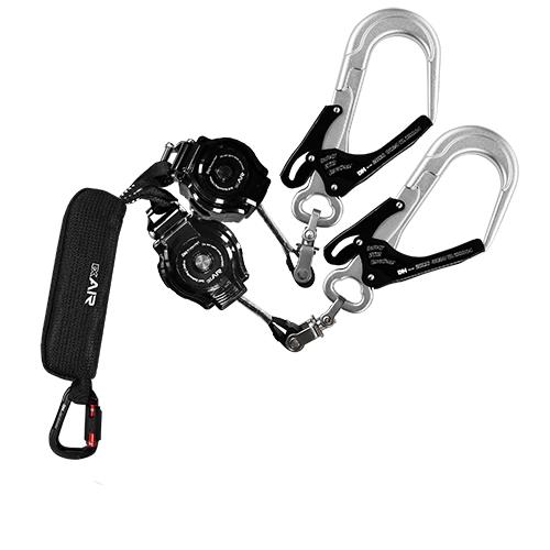 墜落制止用器具 ExAir 軽量 ロック巻取式 ランヤード 130kg対応 ダブル