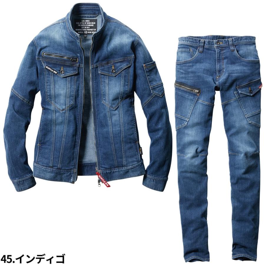 BURTLE（バートル） 作業服 デニム 上下セット 作業着 ストレッチ 5011