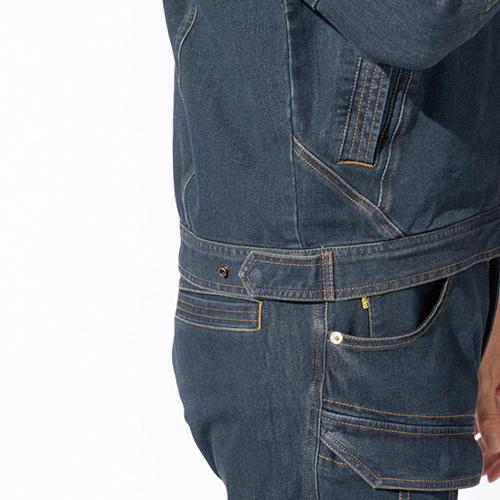 作業服 デニム 上下セット 作業着 ストレッチ 秋冬 デニムパンツ