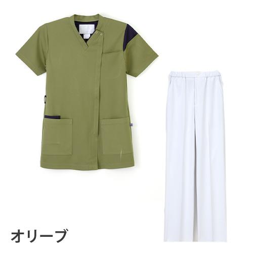 白衣上下♪上ナガイレーベン&下モンブラン♪新品5着まとめて スクラブ 上下セット 白衣 白パンツ ナガイレーベン 男女兼用 半袖
