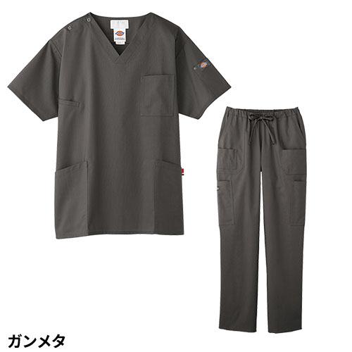【新品未使用】ディッキーズ上下スクラブ　（上L / 下M）ガンメタル 白衣 上下セット(7033SC+5017SC) スクラブ パンツ ディッキーズ