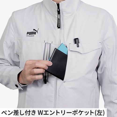 作業ウェア PUMA プーマ 作業着 上下セット 秋冬 ストレッチ ジャケット カーゴパンツ 作業服 メンズ 制服 PW-3021A PW-3025Aの画像