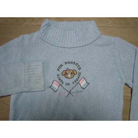 pom ponette（ポンポネット） 子供服 キッズ 長袖 セーター 水色 秋 冬 
