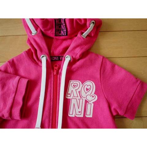 RONI ロニィ ロニ ロニー 子供服 ジップアップ 半袖 パーカー ピンク  