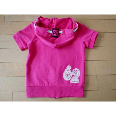 RONI ロニィ ロニ ロニー 子供服 ジップアップ 半袖 パーカー ピンク  