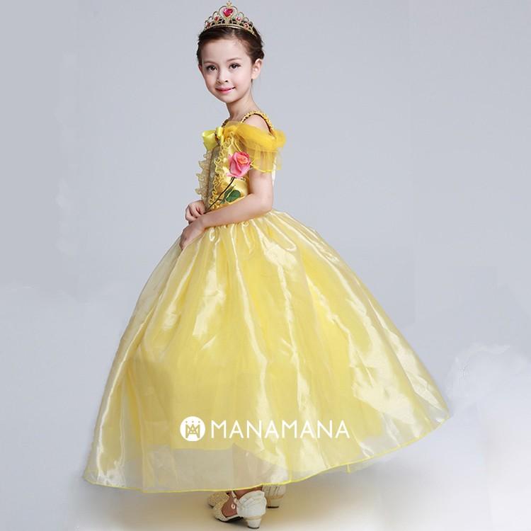 美女と野獣 ベル Belleドレス 子供 用 キッズ ハロウィン コスプレ