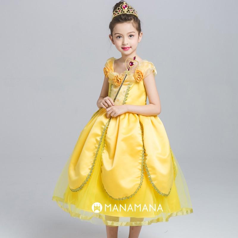 美女と野獣 ベル Belle ドレス 子供 用 キッズ コスプレ なりきり 衣装 仮装 コスチューム プリンセスドレス ティアラ Set 110 1 130 140 Cm Manamana T 子供服マナマナキッズ ベビー服 通販 Yahoo ショッピング