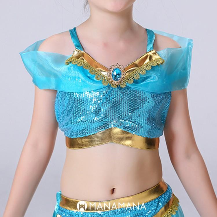 ジャスミン アラジン 衣装 コスプレ キッズ 子供 用  ハロウィン コスチューム 女の子 プリンセス ドレス 誕生日 クリスマス プレゼント 100 110 120 130 140 cm |  | 07