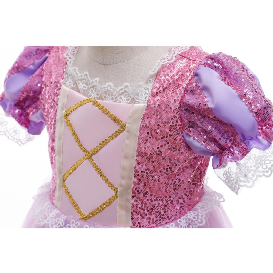 ラプンツェル ドレス 子供 用  キッズ  ハロウィン コスプレ 女の子 衣装 コスチューム プリンセス セット 誕生日 クリスマス プレゼント120cm 120 130 140 cm |  | 12