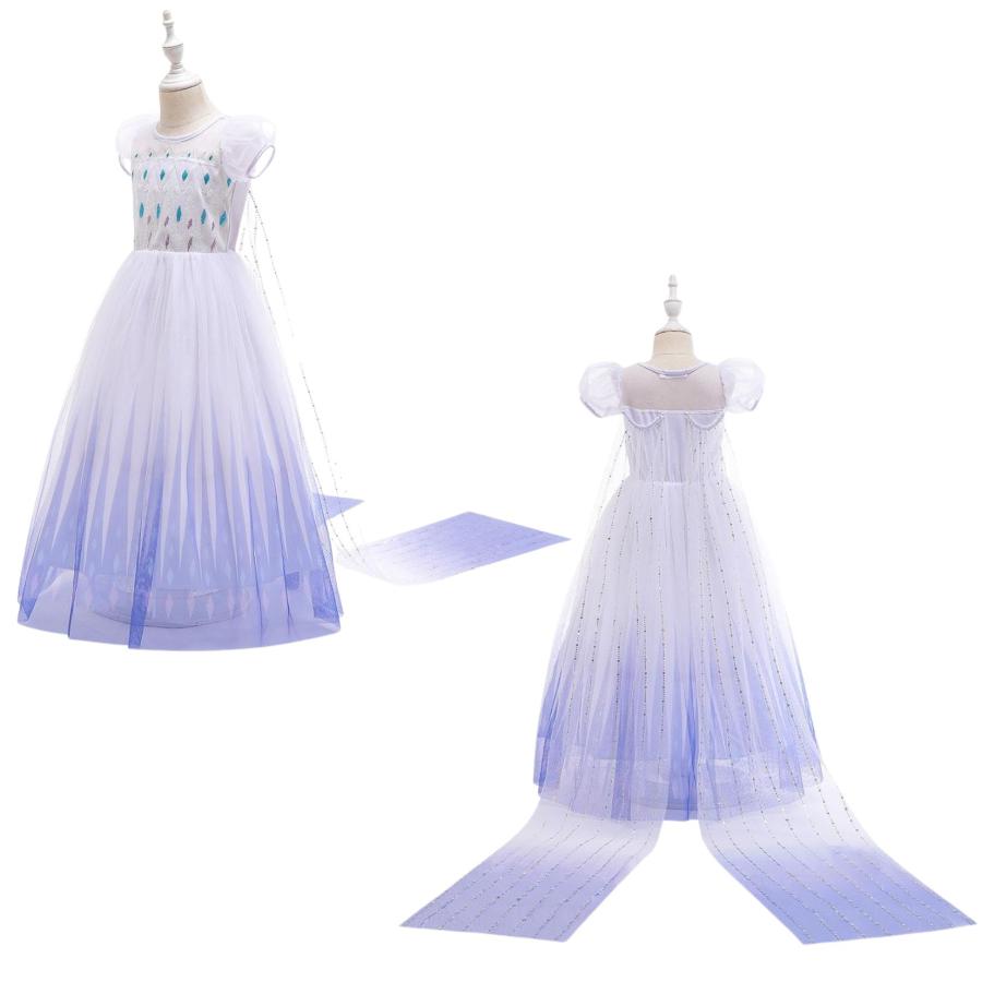 白 エルサ ドレス キッズ アナと雪の女王 子供 用 半袖 ハロウィン 衣装 コスチューム コスプレ プリンセス 女の子 誕生日 プレゼント 100 110 120 130 140 cm |  | 09