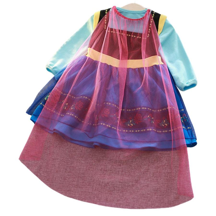 プリンセスワンピース 長袖 プリンセス キッズ ワンピース  プリンセスドレス アナ エルサ 白雪姫 子供 子ども コスチューム ハロウィン 90 100 110 120 cm |  | 19