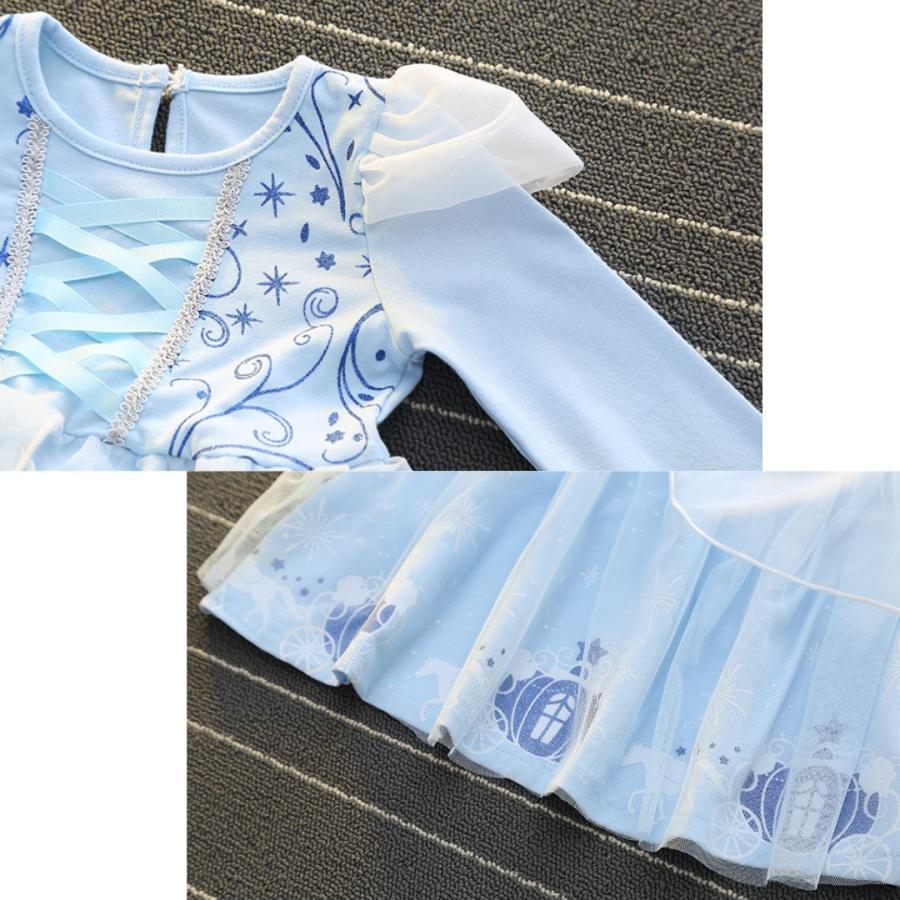 長袖 プリンセスワンピース プリンセス キッズ ワンピース  プリンセスドレス シンデレラ ソフィア アリス 子供 子ども コスチューム ハロウィン 90 100 110 120 |  | 18