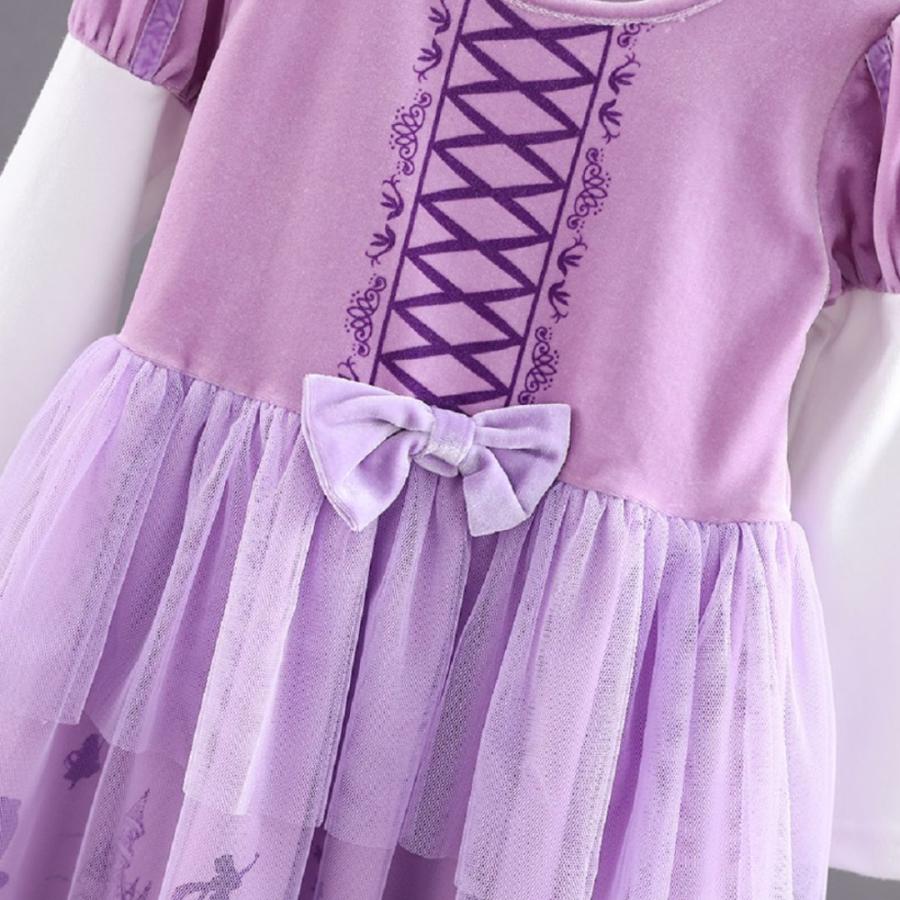 長袖 プリンセスワンピース プリンセス キッズ ワンピース  プリンセスドレス ラプンツェル 子供 子ども コスチューム ハロウィン 90 100 110 120 |  | 11