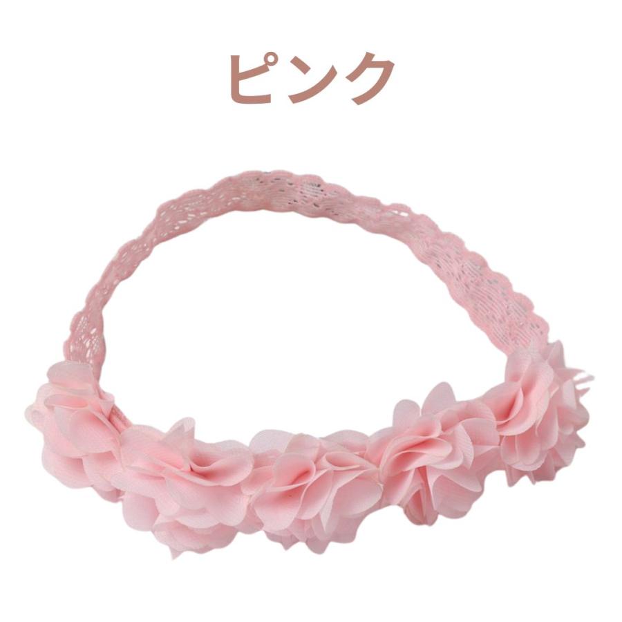 ベビー用 ヘアバンド ヘアーアクセサリー レースゴム チュール お花