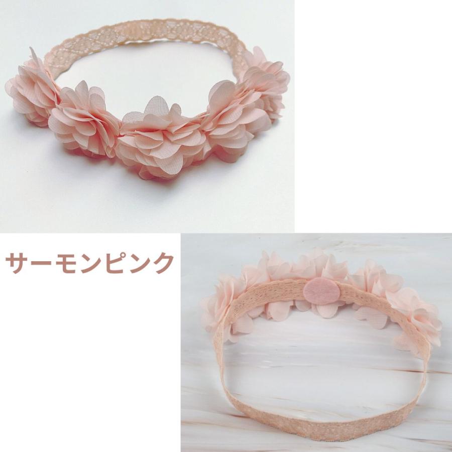 ベビー用 ヘアバンド ヘアーアクセサリー レースゴム チュール お花