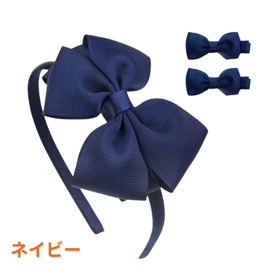 リボンカチューシャ ヘアクリップ 3点セット ヘアアクセサリー