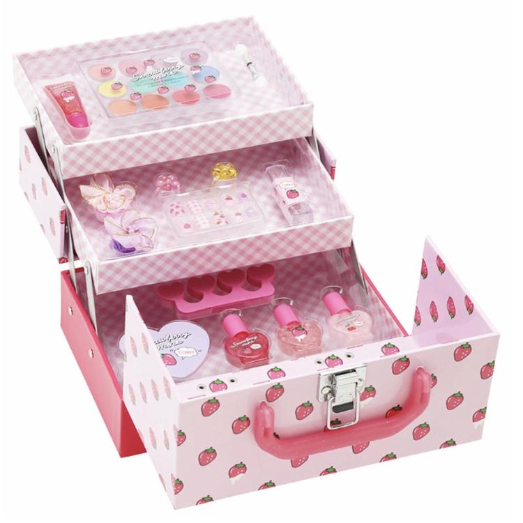 ストロベリー メイクセット メイクボックス キッズ コスメ 子供 用 コスメセット 小学生 おもちゃ 化粧品 苺 メイク プレゼント バニティ 安全 5歳 6歳 7歳 8歳 T0003 子供服マナマナキッズ ベビー服 通販 Yahoo ショッピング