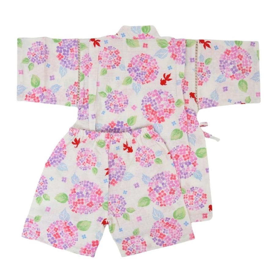 キッズ 甚平 女の子 子供用 紫陽花 子供 じんべえ じんべい 甚兵衛 
