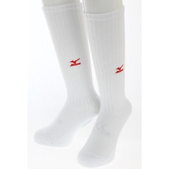 MIZUNO（ミズノ） [バレーボールソックス] 59UF91262 ホワイト×レッド
