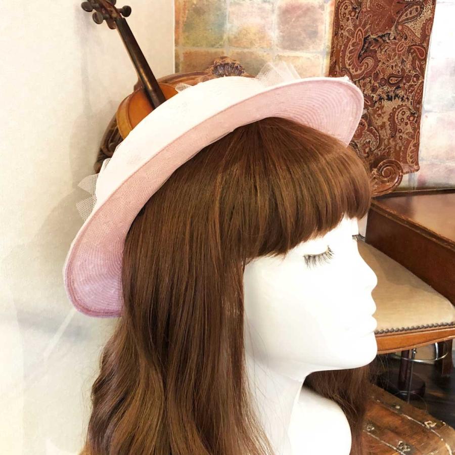 LeonCecilia レオンセシリア おリボン一周ドットチュールカンカン帽(ピンク) 10190492 デザイナーズ帽子MANABoo  Premium 通販 