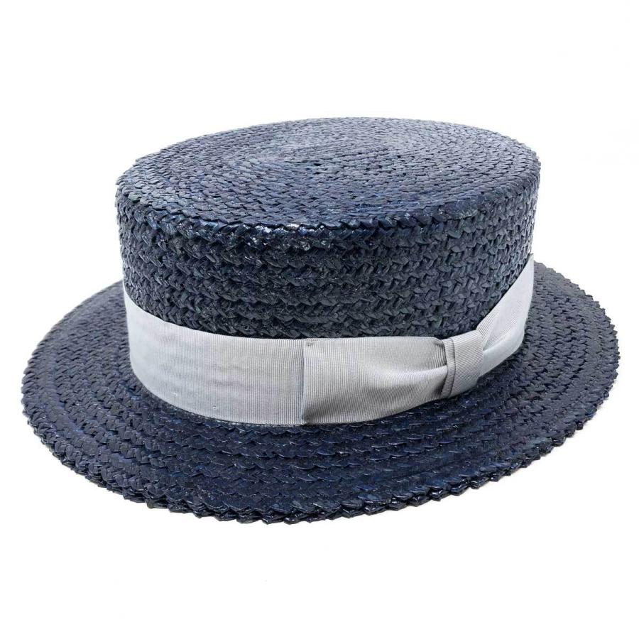 オープニング Tesi テシ straw boater ボーターハット NAVY 安い 激安 プチプラ 高品質 hat カンカン帽