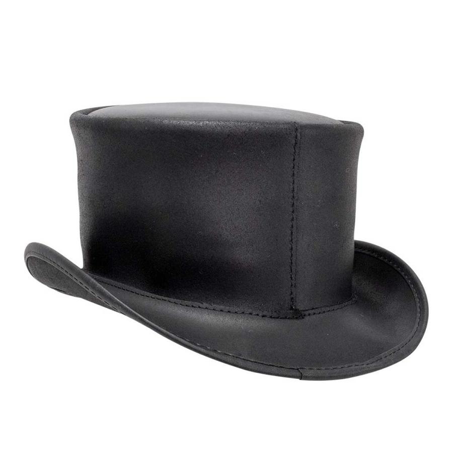 Head'n Home Hats（American Hat Makers）/ El Dorado（BLACK）レザー トップハット シルク
