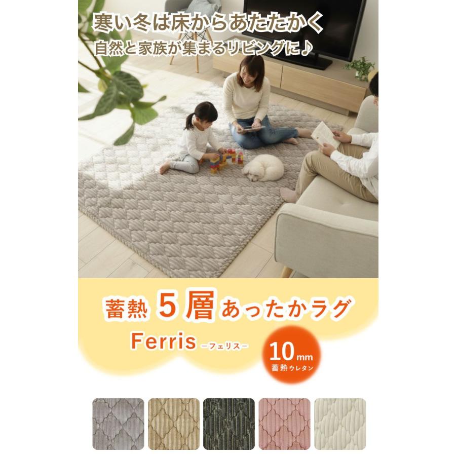 マナベインテリアハーツ 蓄熱 5層 キルトラグ 100×140cm 1.5畳