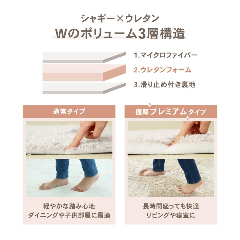 マナベインテリアハーツ ラグ カーペット 洗える 1.5畳 130×190 厚手