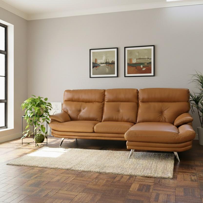 美品‼️早い者勝ち　マナベ　３人掛け本革ソファ マナベインテリアハーツ カウチソファ ソファ 3人掛け L字