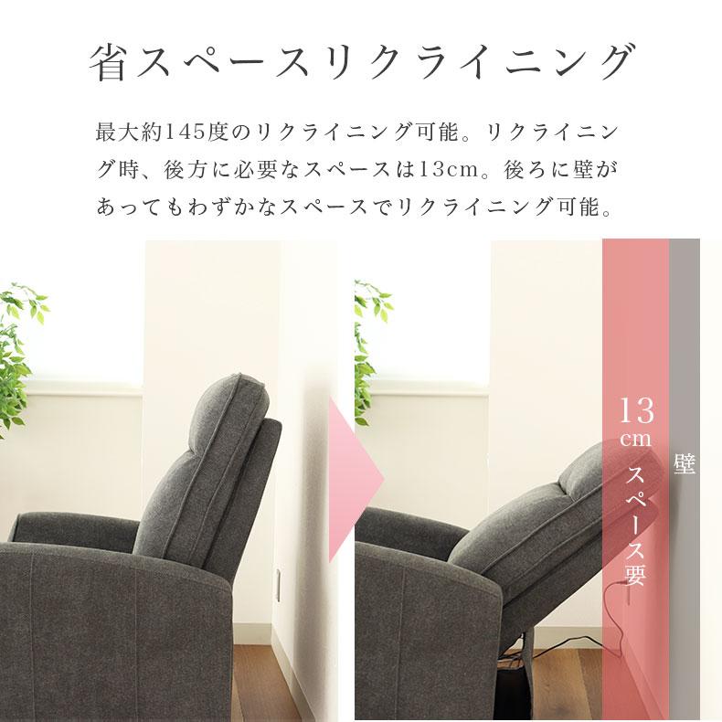 マナベインテリアハーツ 電動ソファー リクライニング 幅75cm
