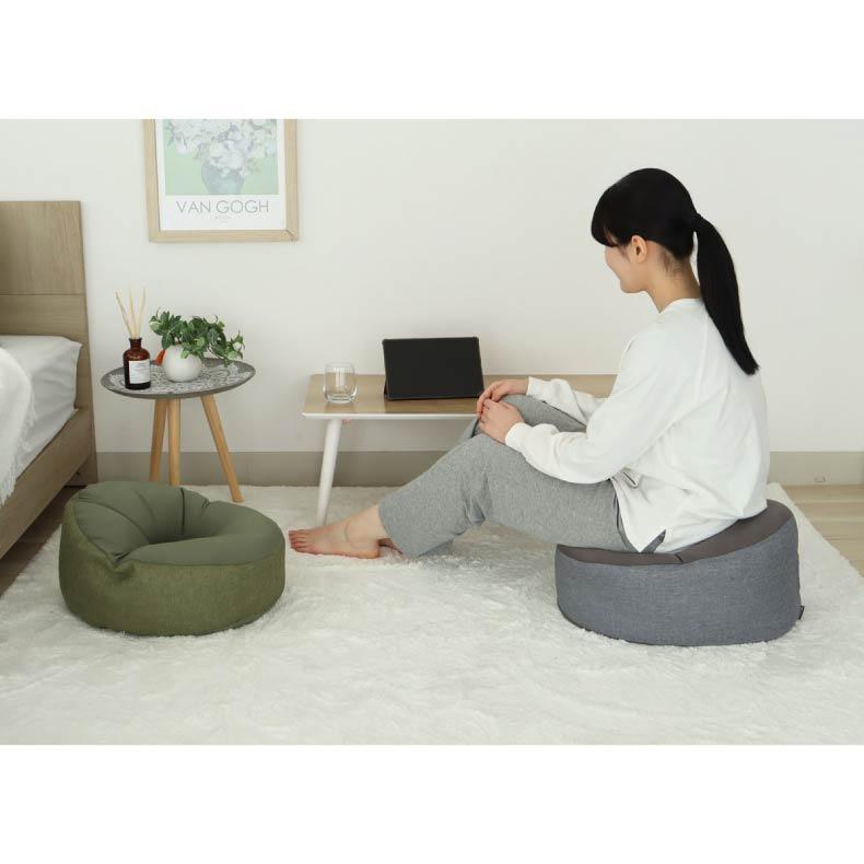 マナベインテリアハーツ 45cm 丸形 円形 ビーズ フロアクッション 丸