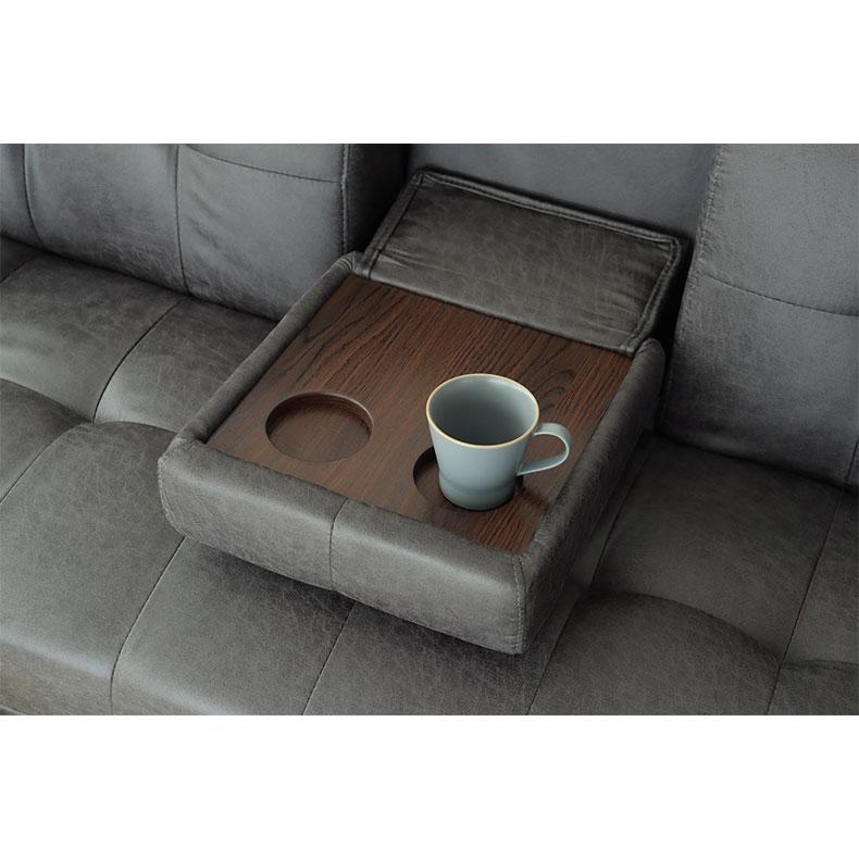 マナベインテリアハーツ ソファーベッド テーブル 付き合皮 布