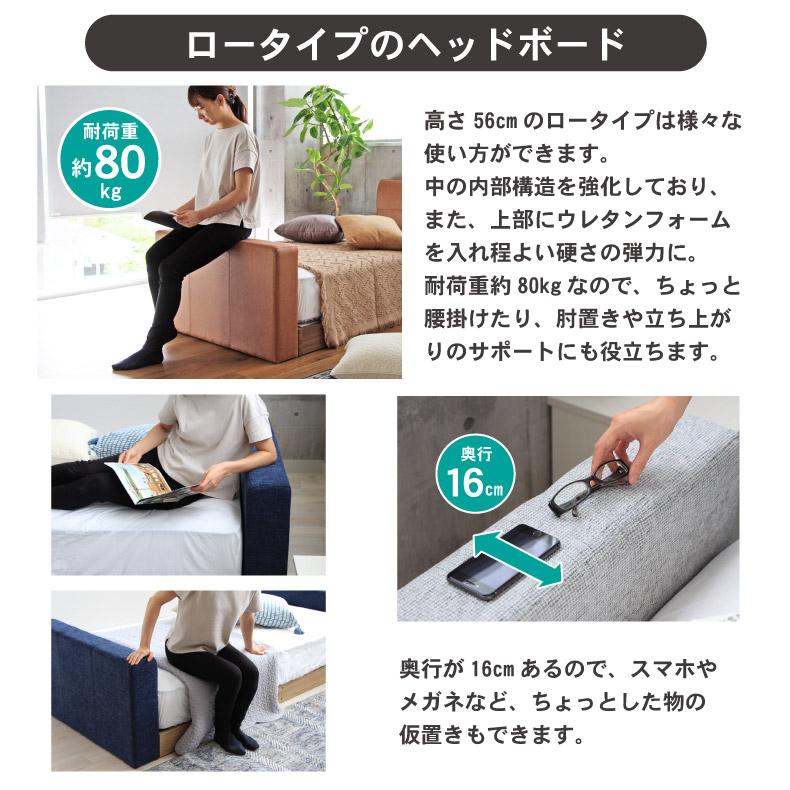 ベッド ベット ベッドフレーム ベットフレーム bed フレーム 寝台マットレス付き（ソフト）ファミリーベッド 布床板 サイド有 コンセント有ローヘッド アドリア_5