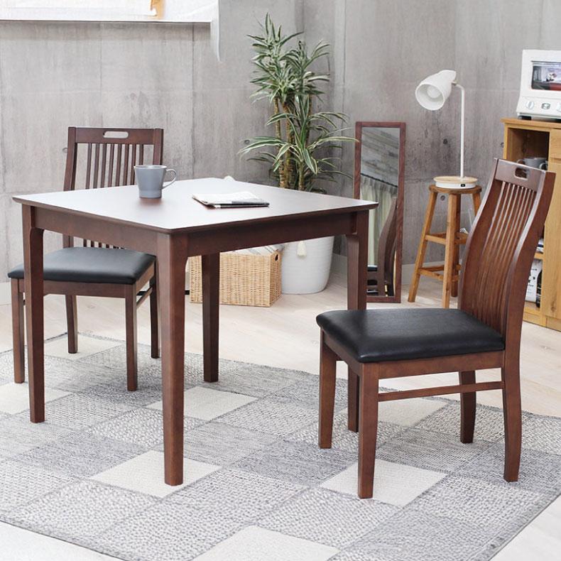 マナベインテリアハーツ ダイニングチェア 2脚セット 完成品 背もたれ