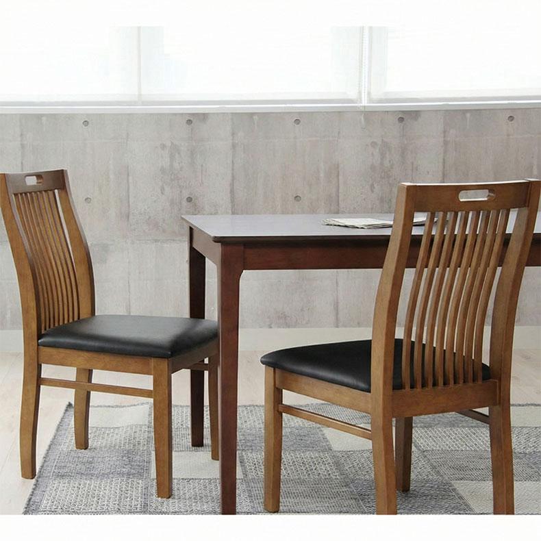 マナベインテリアハーツ ダイニングチェア 2脚セット 完成品 背もたれ