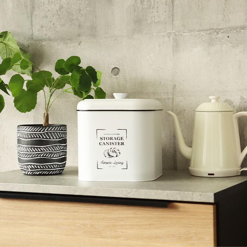 マナベインテリアハーツ キャニスター おしゃれ レトロ ホワイト 白
