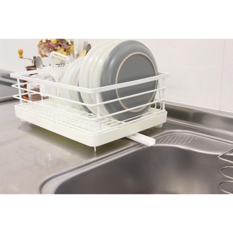 マナベインテリアハーツ 水切りラック Wコート 1段 水切りカゴ シンク