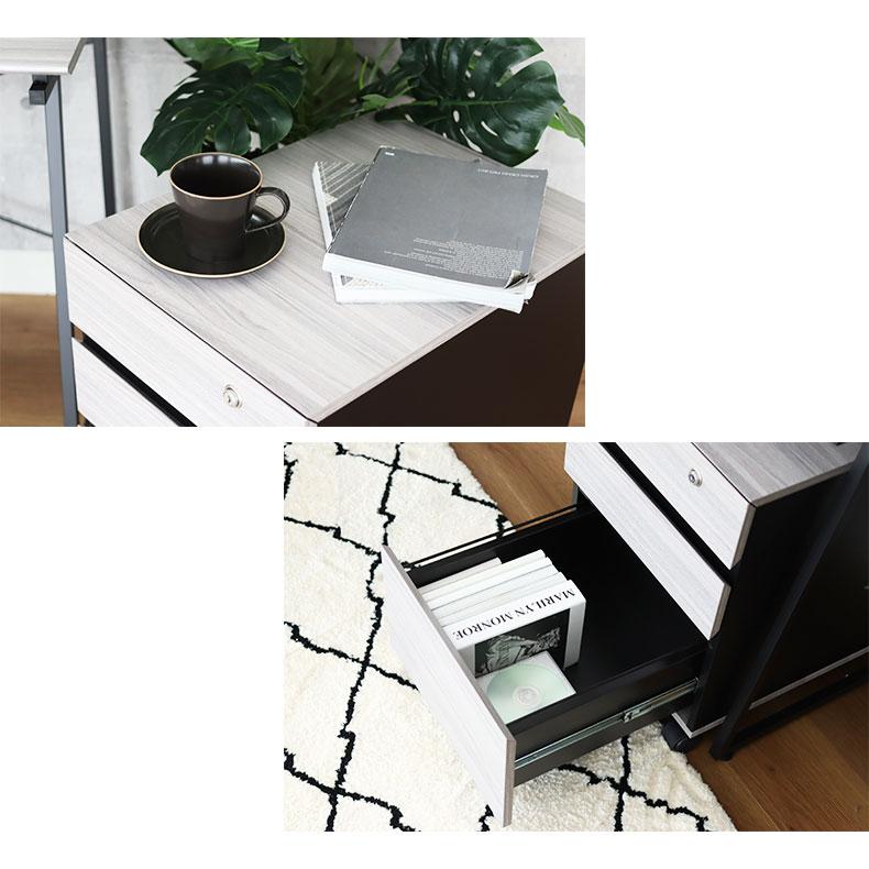 マナベインテリアハーツ グレー デスクワゴン ワゴン キャスターワゴン