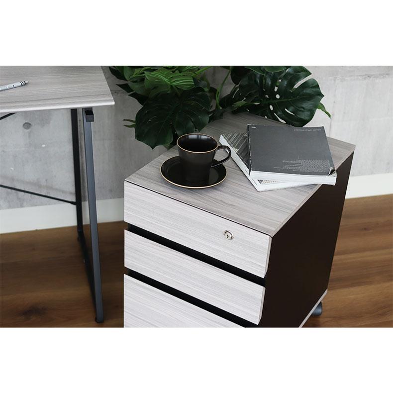 マナベインテリアハーツ グレー デスクワゴン ワゴン キャスターワゴン